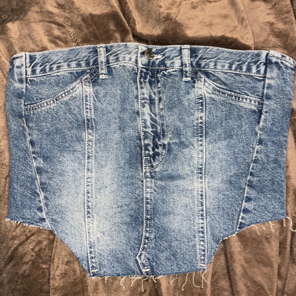 NWT denim corset top
